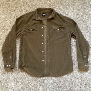 Mens Stussy XL corduroy button up shirt